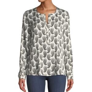 Kobi Halperin Madeline paisley silk long sleeve blouse sz M